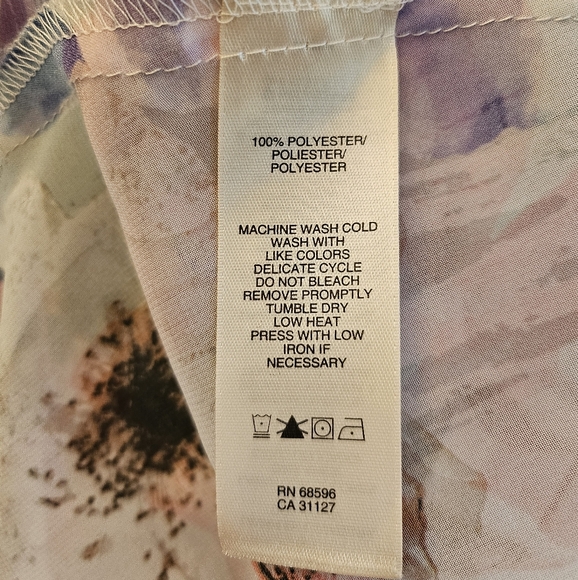 DKNY Floral sharkbite Hem Sheer Tank Top  XL - Picture 2 of 4